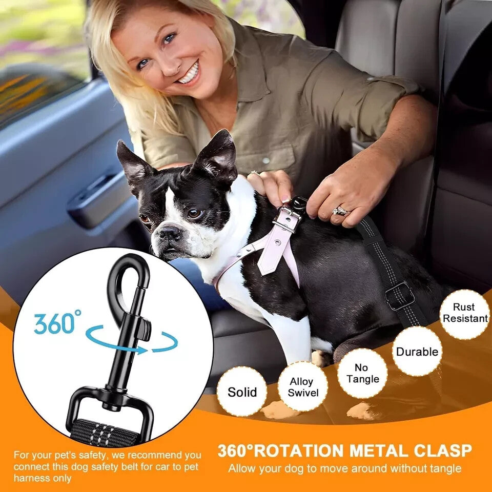 2 Packs Dog Seat Belt for Car, Upgrade 3-In-1 Dog Seatbelt with Adjustable Metal