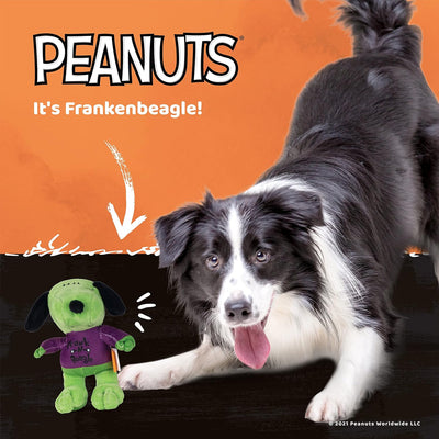 6 Inch Halloween Snoopy Franknbeagle Dog Toy | Cute Small Dog Toy from Peanuts Comic Strip | Plush Squeaky Dog Chew Toy Officially Licensed by Peanuts, Plush Figure- 6 Inch (FF17130)