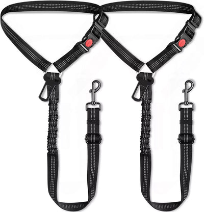 2 Packs Dog Seat Belt for Car, Upgrade 3-In-1 Dog Seatbelt with Adjustable Metal