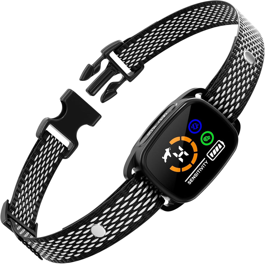 Bark Collar for Small Dogs 5-15Lbs, No Shock Small Dog Bark Collar, Rechargeable Shockless Smart anti Barking Collar with 6 Adjustable Sensitivity Beep Vibration for Small Medium Dogs