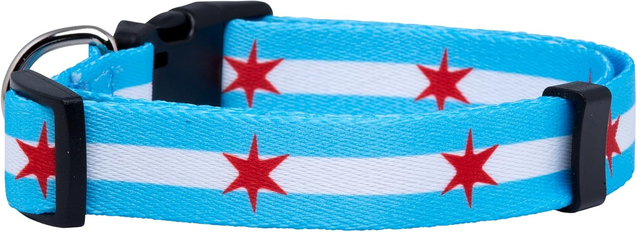 Chicago Flag Dog Collar (Chicago Big Stars, Medium)