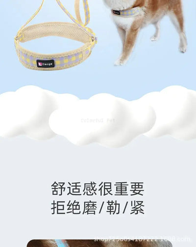 Dog Collars Harness with Leash Set Breathable Puppy Vest Chest Strap