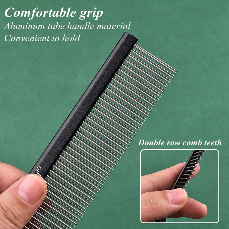 Dog Grooming 2 Row Comb Groomer Cat Stainless Steel Groomer