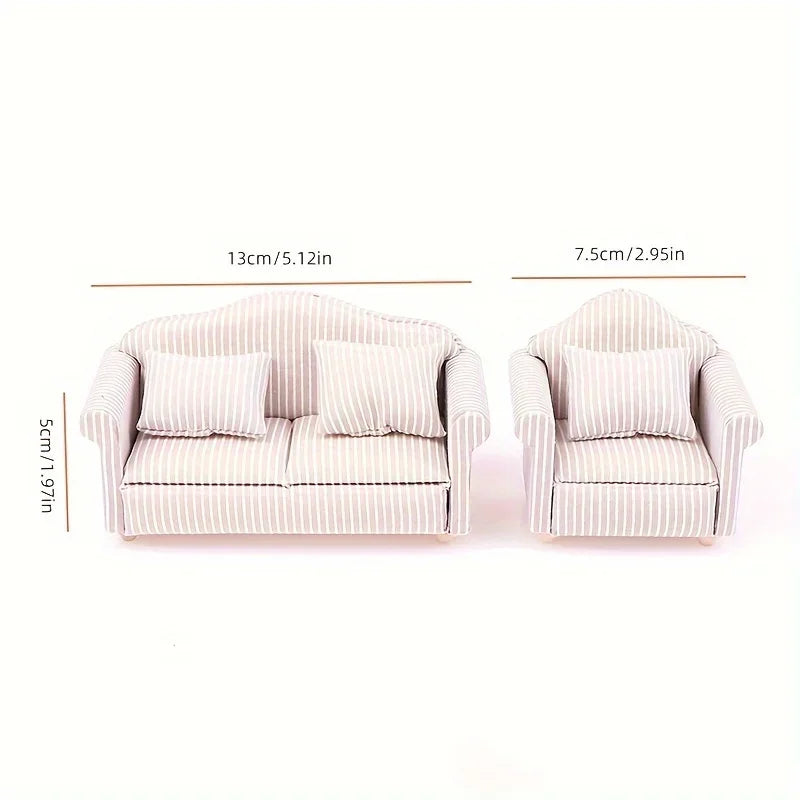 1: 12 Mini Furniture Sofa DIY Decoration Doll House Mini Furniture