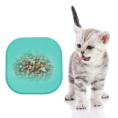 Pet Silicone Food Mat Placemat Waterproof Prevent Spills Dog Feeding