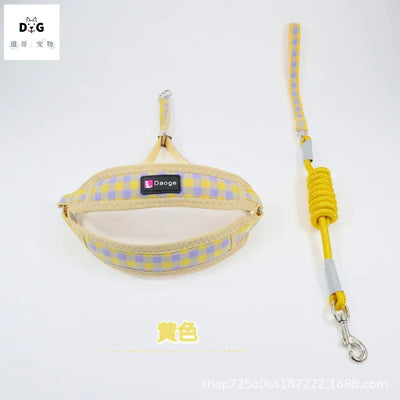 Dog Collars Harness with Leash Set Breathable Puppy Vest Chest Strap