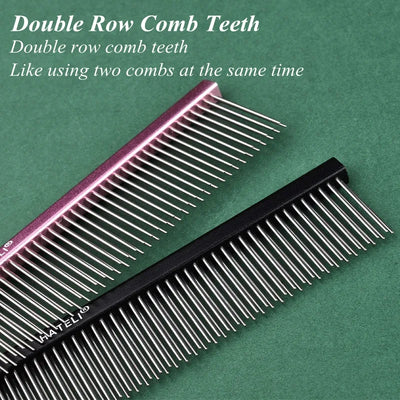 Dog Grooming 2 Row Comb Groomer Cat Stainless Steel Groomer