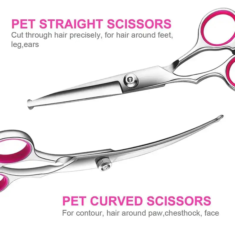 Dog Grooming Scissors Set With Safety Round Tips
