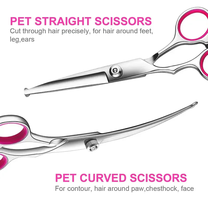 Dog Grooming Scissors Set With Safety Round Tips