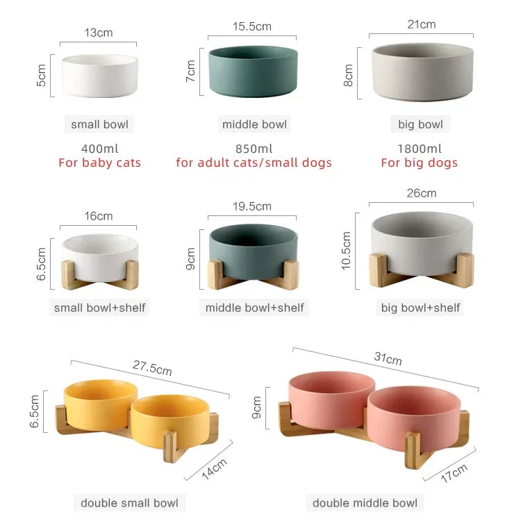 Ceramic Dog Feeding Bowl Pet Feeder Goods For Cats
