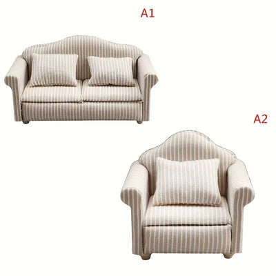 1: 12 Mini Furniture Sofa DIY Decoration Doll House Mini Furniture