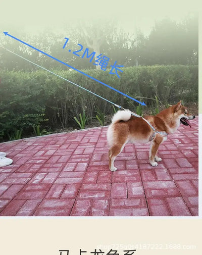 Dog Collars Harness with Leash Set Breathable Puppy Vest Chest Strap