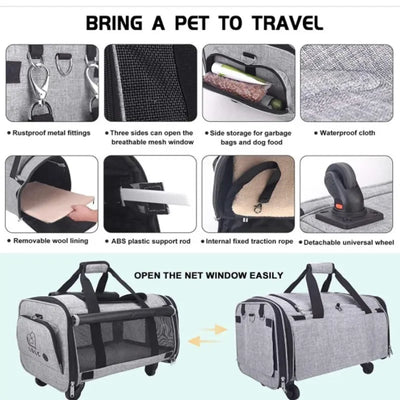 Portable Airline-Approved Dog and Cat Carrier Bag Soft Sided Puppy Travel Bag for Hiking for Small Animals Pet Carriers
