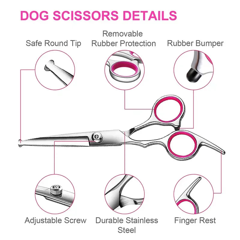 Dog Grooming Scissors Set With Safety Round Tips