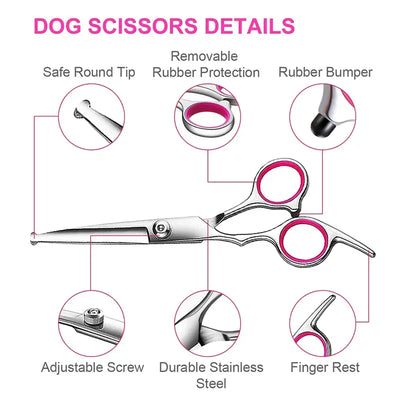 Dog Grooming Scissors Set With Safety Round Tips