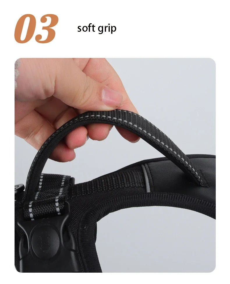 Dog Harness,No Pull Harness,Reflective No-Choke Pet PU Vest