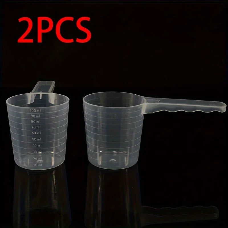 3pcs 100ml Transparent Pet Measuring Spoon With Scale Plastic Dog Feeding Shovel Pet Tableware