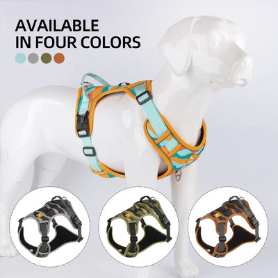Medium Large Dog Harnesses Collar Labrador Army Reflective