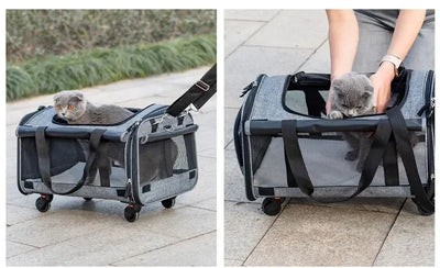 Portable Airline-Approved Dog and Cat Carrier Bag Soft Sided Puppy Travel Bag for Hiking for Small Animals Pet Carriers