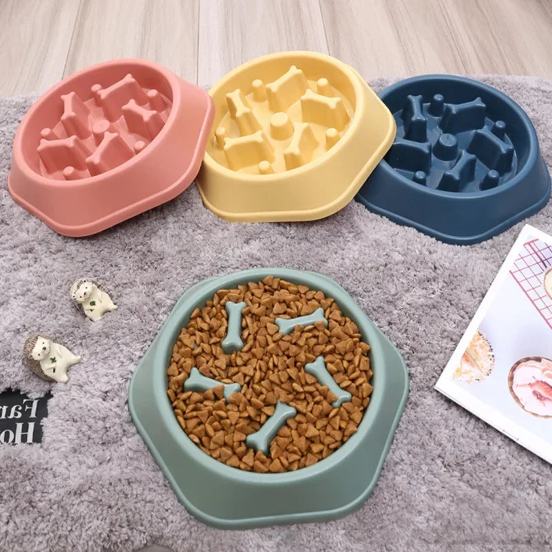 Anti - Gulping Feeding Supplies, Puppy and Cat Eating Dish