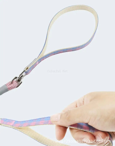 Dog Collars Harness with Leash Set Breathable Puppy Vest Chest Strap