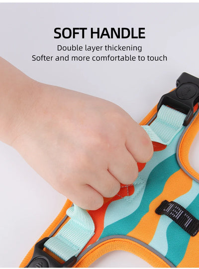 Medium Large Dog Harnesses Collar Labrador Army Reflective