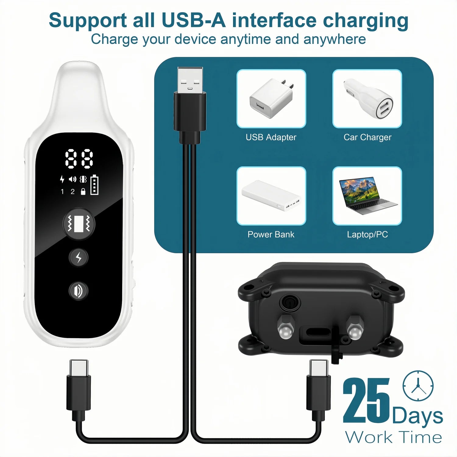 800m Digital Dog Training Collar Waterproof Rechargeable Remote