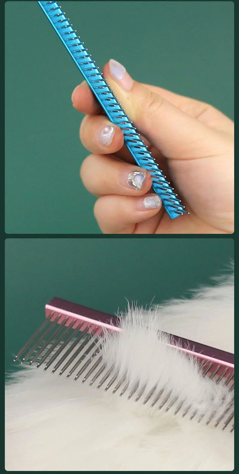 Dog Grooming 2 Row Comb Groomer Cat Stainless Steel Groomer