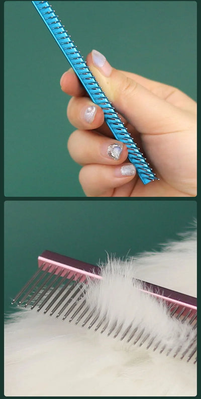 Dog Grooming 2 Row Comb Groomer Cat Stainless Steel Groomer