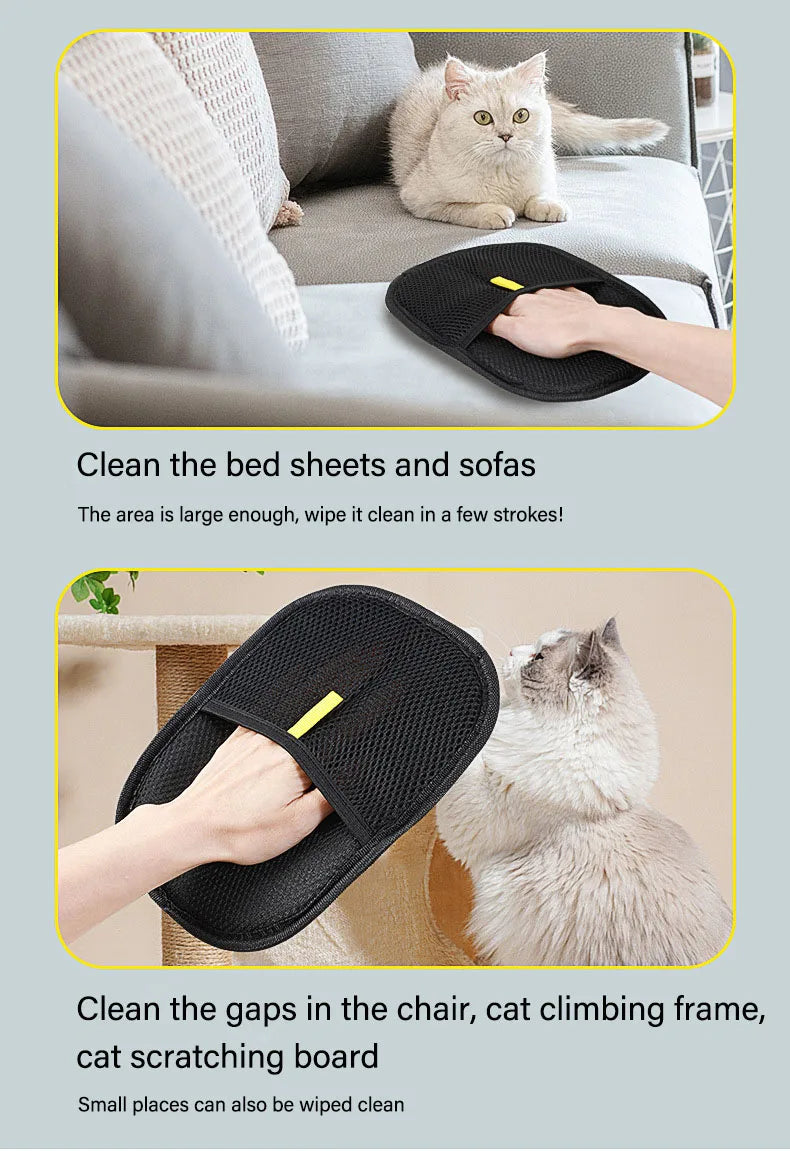 Pet Grooming Gloves Static Dedusting Brush Pet Hair Remover