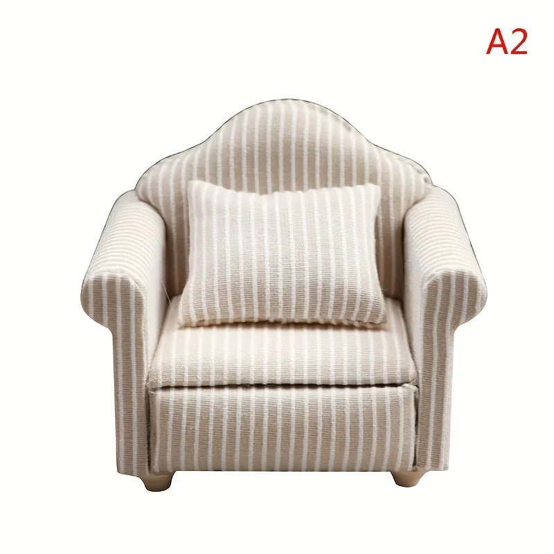 1: 12 Mini Furniture Sofa DIY Decoration Doll House Mini Furniture