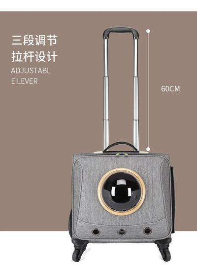 Outdoor Pet Travel Trolley Carrier Dog Trip Walking Carrier Waterpoof Large Space Cat Bag