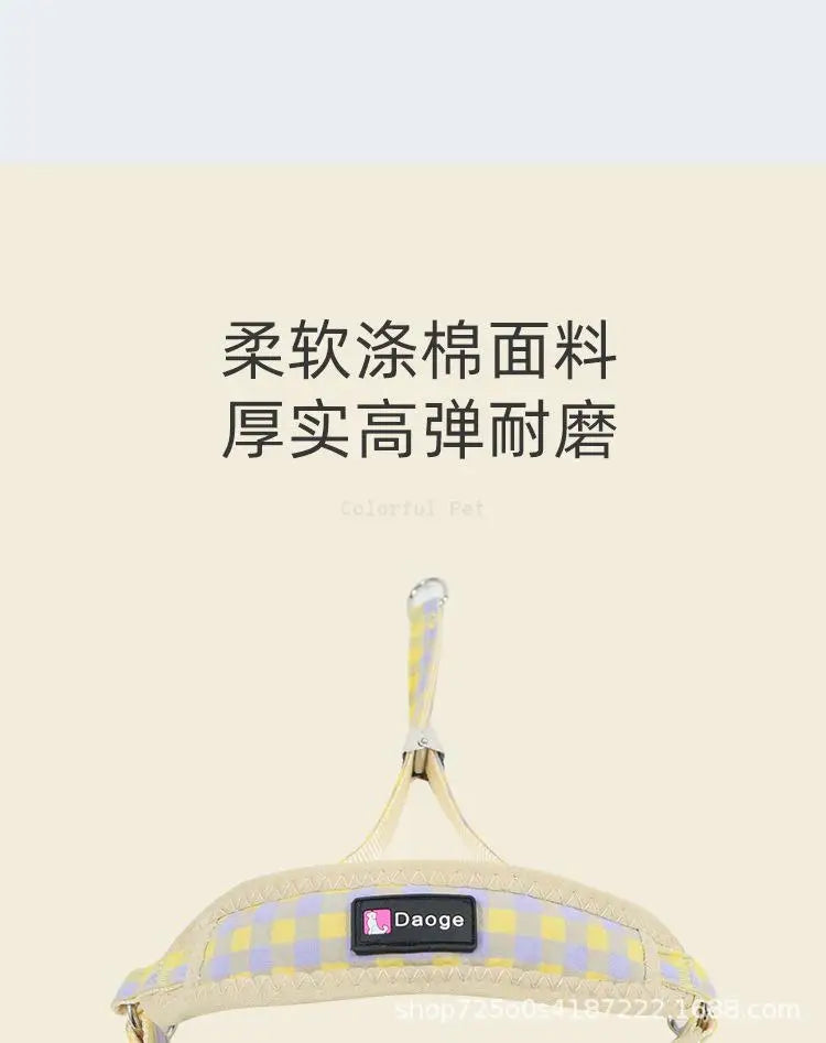 Dog Collars Harness with Leash Set Breathable Puppy Vest Chest Strap