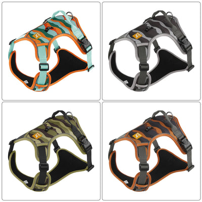Medium Large Dog Harnesses Collar Labrador Army Reflective