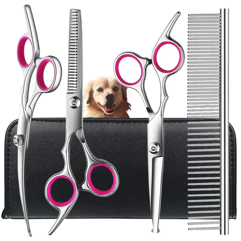 Dog Grooming Scissors Set With Safety Round Tips