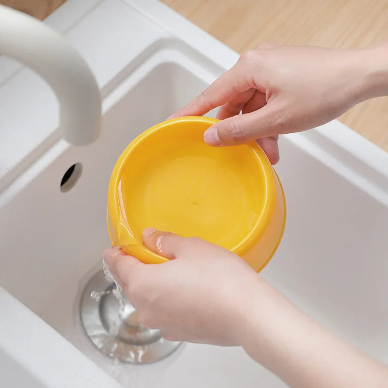 Practical New Colorful Pet Bowl Dog Cat Puppy Plastic Round Bowl Travel Feeding Food Water Bowl Dish Dog Food Bowls Pet Products