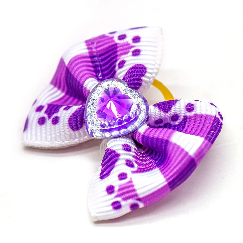 20pcs Dog Grooming Bows Mix Plaid Dot Cat Dog Hair Bows