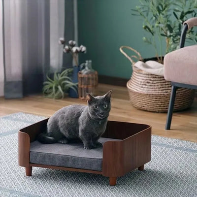 Cat Dog Bed Wooden Kennel Indoor Pet Furniture Floor