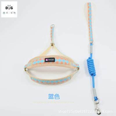 Dog Collars Harness with Leash Set Breathable Puppy Vest Chest Strap