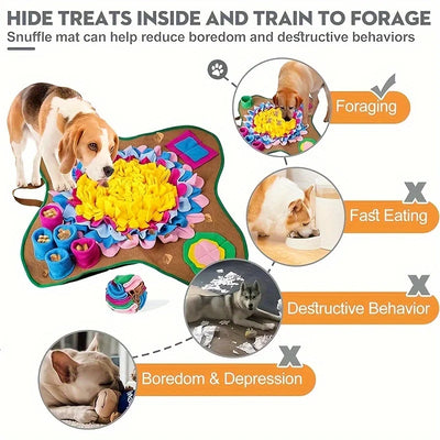 Pet Sniffing Training Mat Dogs Cats Educational Stress Relief Bite Resistant
