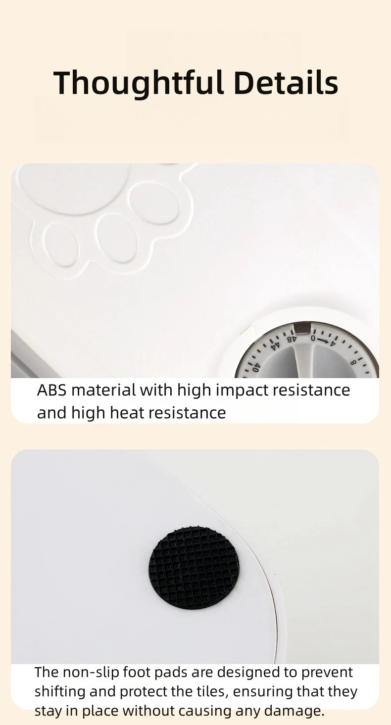 Pet Automatic Feeder Timed Quantification Separate Bowls for Dry Wet Feeding Easy to Clean Short-distance Travel Home Use