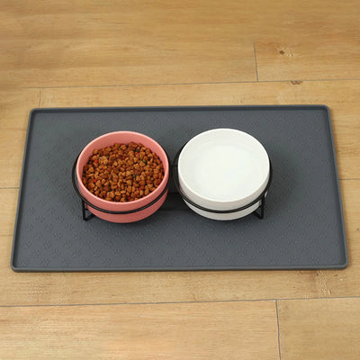 1PC Pet Silicone Eating Mat Paw Print Modeling Leak-Proof