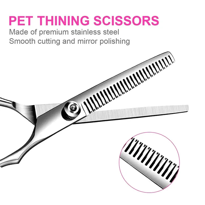 Dog Grooming Scissors Set With Safety Round Tips