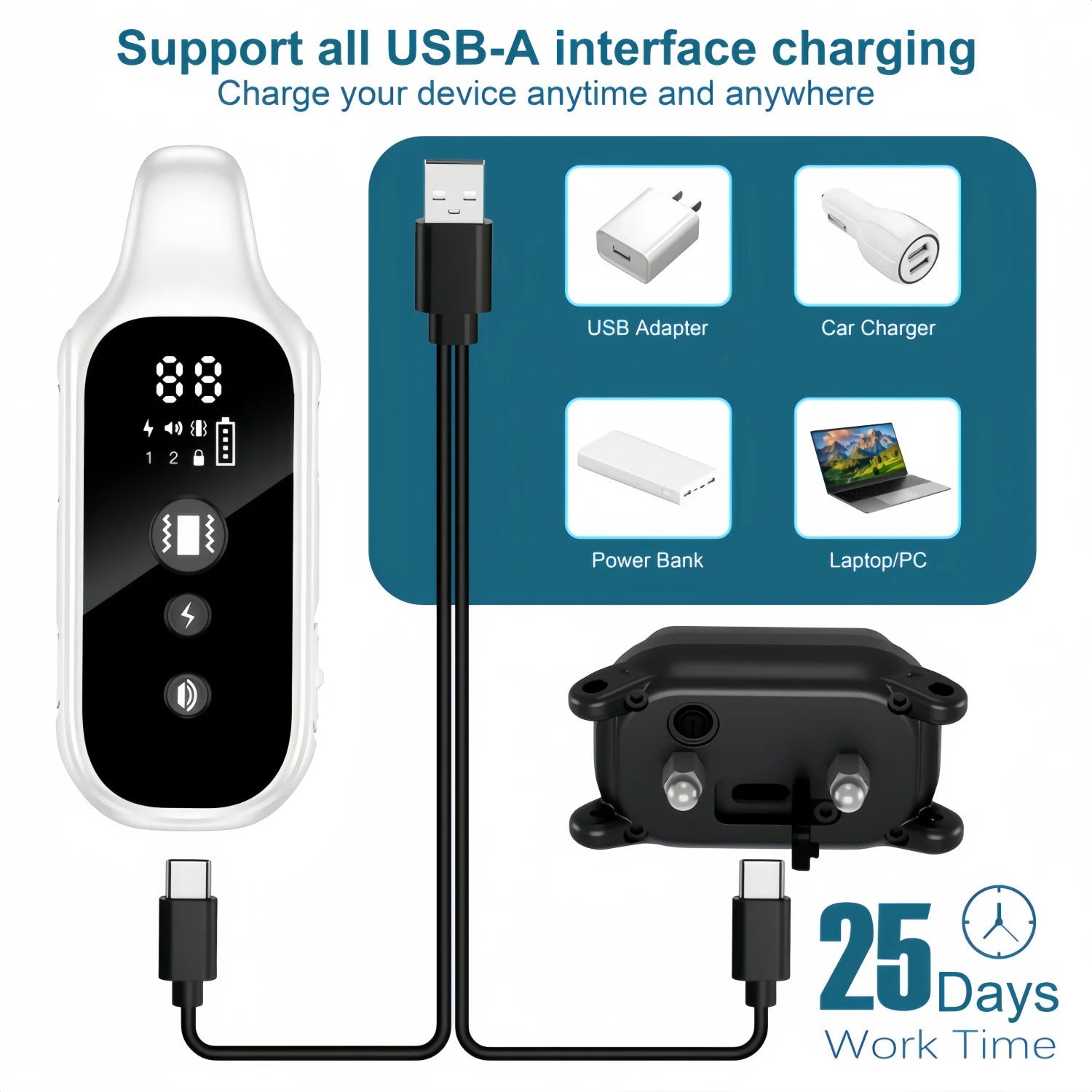 800m Digital Dog Training Collar Waterproof Rechargeable Remote