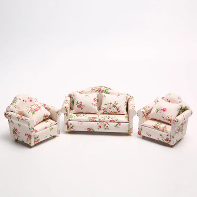 1:12 Dollhouse Miniature Furniture Sofa With Pillow Fabric Sofas Doll House