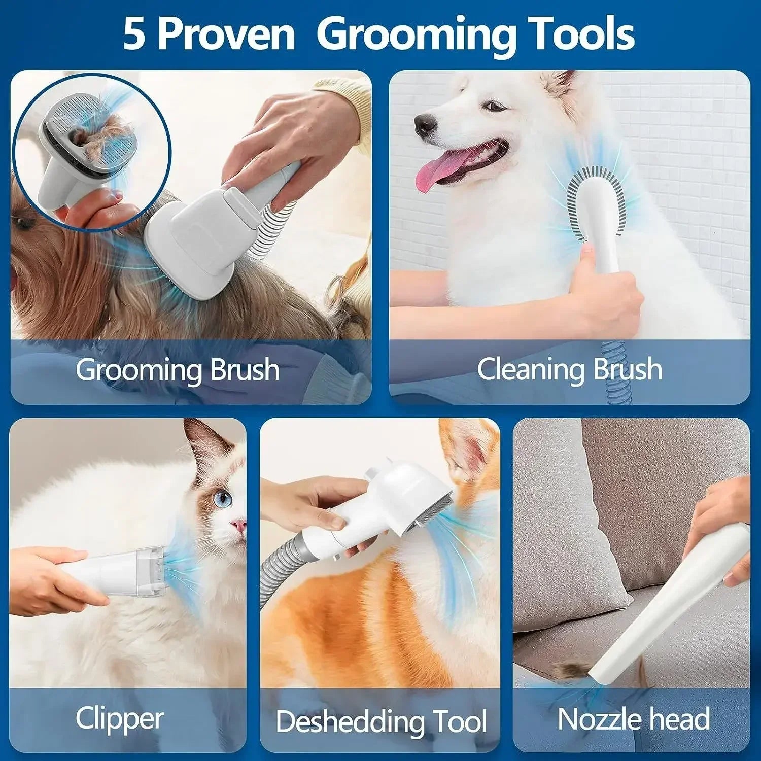 Dog Grooming Kit for Pet Include 4 Hair Clipper Combs 2.5L