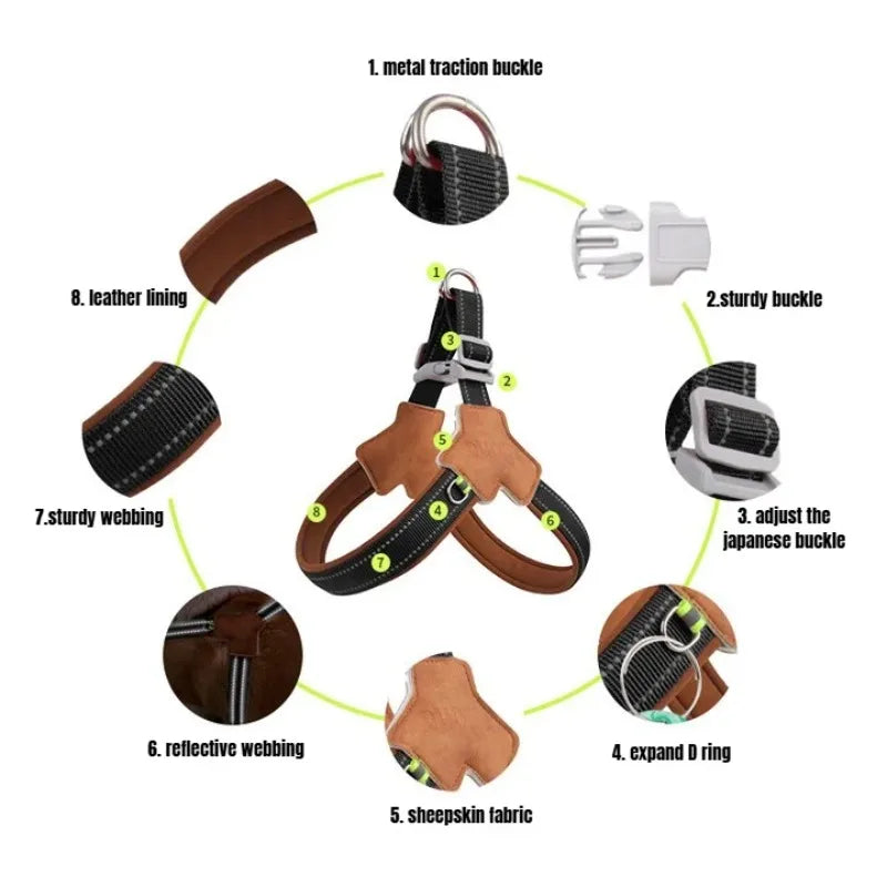 Dog Collar Leash Harness Pet Small Collars Puppy Supplies Adjustable