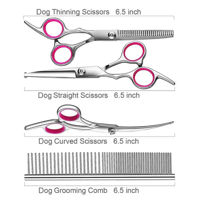 Dog Grooming Scissors Set With Safety Round Tips