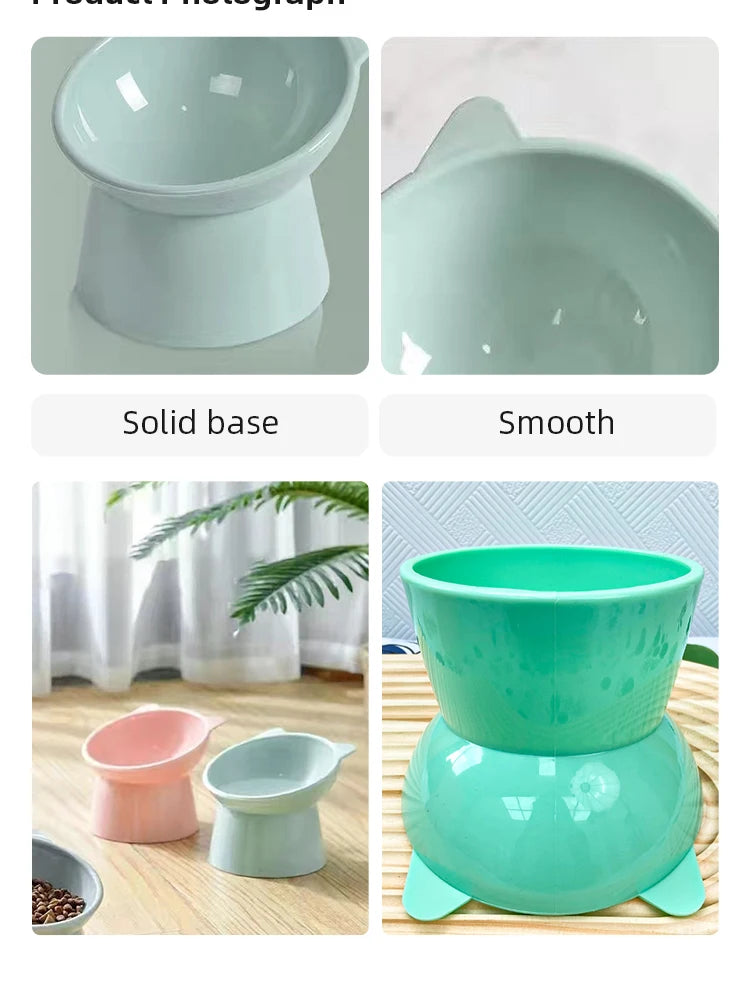 Pet Food Bowl Tilt High Bottom Neck Protector Antichoking Dog