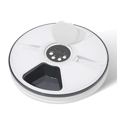 Automatic Feeder Pet Dog Round Timing Feeder 6 Meals 6 Grids Cat Dog Electric Dry Food Dispenser 24 Hours Feed Pet Supplies